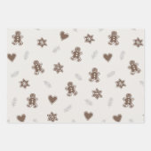Modernes, grau-neutrales Lebkuchenmuster Geschenkpapier Set (Vorderseite 2)