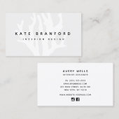 Modernes Grau Ocean Coral Reef Räume Designer Visitenkarte (Vorne/Hinten)