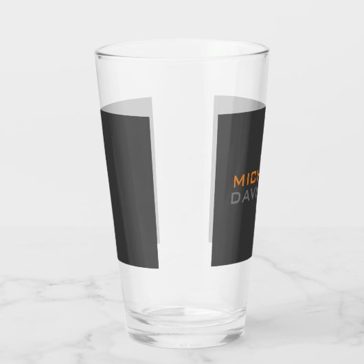 Modernes, grau-orangefarbenes, feines, Minimalisti Glas (Rechts)