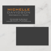 Modernes, grau-orangefarbenes, feines, Minimalisti Visitenkarte (Vorne/Hinten)