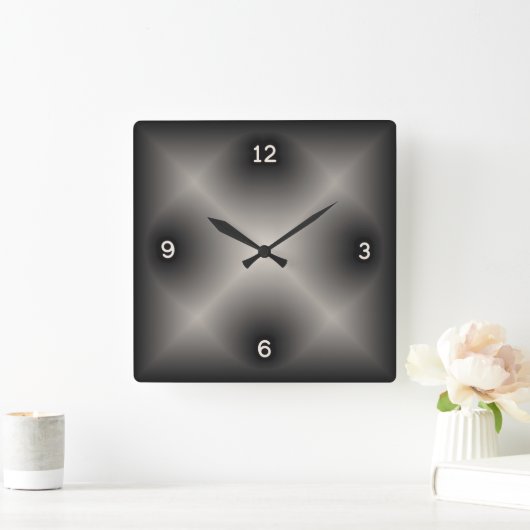 Modernes Grau Quadratische Wanduhr (Zuhause)