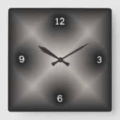 Modernes Grau Quadratische Wanduhr (Vorderseite)