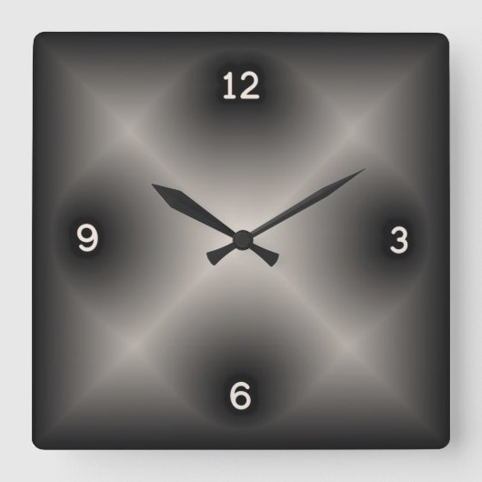 Modernes Grau Quadratische Wanduhr (Vorderseite)