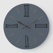 Modernes Grau-Rauch mit römischen Zahlen Große Uhr (Vorderseite)
