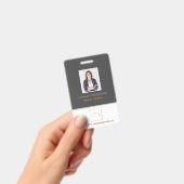 Modernes Grau Real Anwesen Agent Foto Ausweis (Handheld)