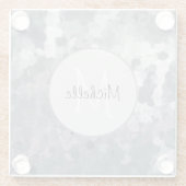 Modernes Grau-Rosa-Kreise Mammogramm personalisier Glasuntersetzer (Rückseite)