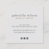 Modernes Grau | rosa Pfirsichfarben - Marmor - Zei Quadratische Visitenkarte (Rückseite)