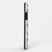 Modernes Grau-Rot-Bläschen-Monogramm Case-Mate iPhone Hülle (Hinten/Rechts)