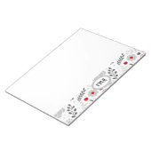 Modernes Grau-Rot-Bläschen-Monogramm Notizblock (angewinkelt)