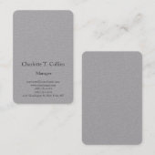 Modernes, grau schlichtes beruflich minimalistisch visitenkarte (Vorne/Hinten)