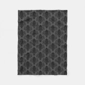 Modernes Grau-Schwarz-Damask-Muster Fleecedecke (Vorderseite)