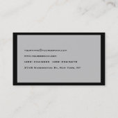 Modernes Grau-Schwarz-Monogramm Beruflich Visitenkarte (Rückseite)