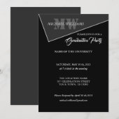 Modernes Grau-Schwarz-Monogramm Einladung (Vorne/Hinten)