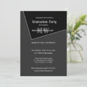 Modernes Grau-Schwarz-Monogramm Einladung (Stehend Vorderseite)