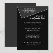Modernes Grau-Schwarz-Monogramm Einladung (Vorne/Hinten)