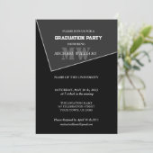 Modernes Grau-Schwarz-Monogramm Einladung (Stehend Vorderseite)