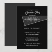 Modernes Grau-Schwarz-Monogramm Einladung (Vorne/Hinten)