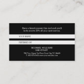 Modernes Grau-Schwarz-Monogramm Empfehlungskarte (Rückseite)