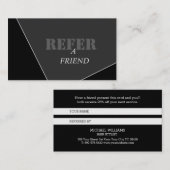 Modernes Grau-Schwarz-Monogramm Empfehlungskarte (Vorne/Hinten)