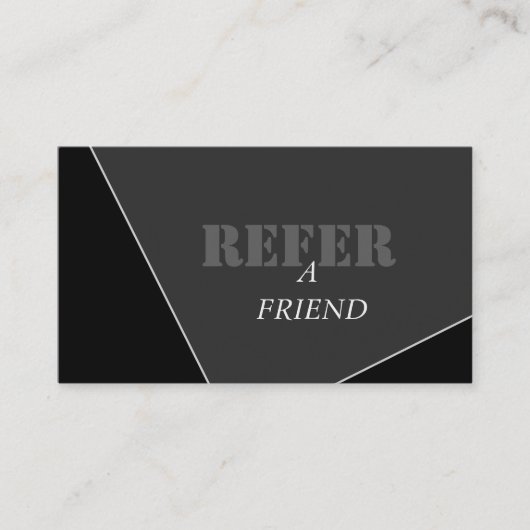 Modernes Grau-Schwarz-Monogramm Empfehlungskarte (Vorderseite)