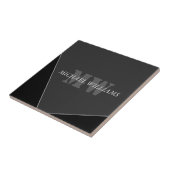 Modernes Grau-Schwarz-Monogramm Fliese (Seite)