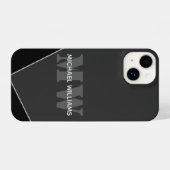Modernes Grau-Schwarz-Monogramm iPhone Hülle (Rückseite (Horizontal))