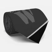 Modernes Grau-Schwarz-Monogramm Krawatte (Gerollt)
