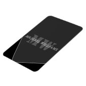 Modernes Grau-Schwarz-Monogramm Magnet (Linke Seite)