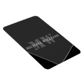 Modernes Grau-Schwarz-Monogramm Magnet (Rechte Seite)