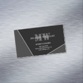 Modernes Grau-Schwarz-Monogramm Magnetische Visitenkarte (Beispiel)