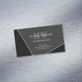 Modernes Grau-Schwarz-Monogramm Magnetische Visitenkarte (Beispiel)