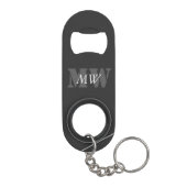 Modernes Grau-Schwarz-Monogramm Mini Flaschenöffner (Rückseite)
