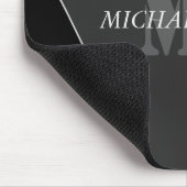 Modernes Grau-Schwarz-Monogramm Mousepad (Ecke)