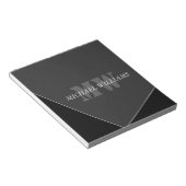 Modernes Grau-Schwarz-Monogramm Notizblock (angewinkelt)