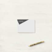 Modernes Grau-Schwarz-Monogramm Post-it Klebezettel (Auf Schreibtisch)