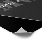 Modernes Grau-Schwarz-Monogramm Poster (Ecke)
