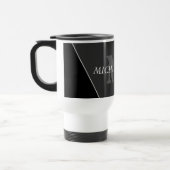 Modernes Grau-Schwarz-Monogramm Reisebecher (Links)