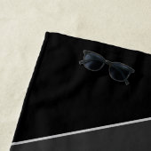 Modernes Grau-Schwarz-Monogramm Strandtuch (Beispiel)