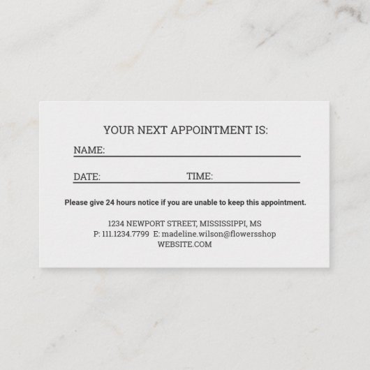 Modernes Grau-Schwarz-Monogramm Terminkarte (Rückseite)