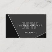 Modernes Grau-Schwarz-Monogramm Terminkarte (Vorderseite)