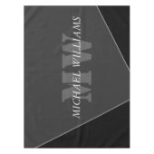 Modernes Grau-Schwarz-Monogramm Tischdecke (Vorderseite)