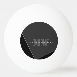 Modernes Grau-Schwarz-Monogramm Tischtennisball