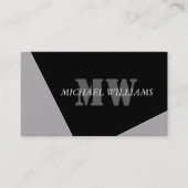 Modernes Grau-Schwarz-Monogramm Treuekarte (Vorderseite)