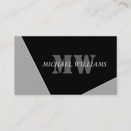 Modernes Grau-Schwarz-Monogramm Treuekarte