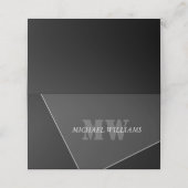 Modernes Grau-Schwarz-Monogramm Treuekarte (Außenseite Aufgefaltet)
