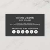 Modernes Grau-Schwarz-Monogramm Treuekarte (Rückseite)