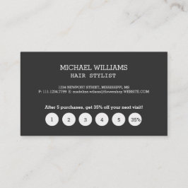 Modernes Grau-Schwarz-Monogramm Treuekarte