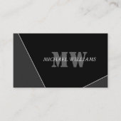 Modernes Grau-Schwarz-Monogramm Treuekarte (Vorderseite)