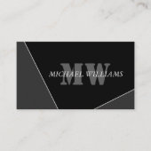 Modernes Grau-Schwarz-Monogramm Treuekarte (Vorderseite)