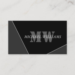 Modernes Grau-Schwarz-Monogramm Treuekarte